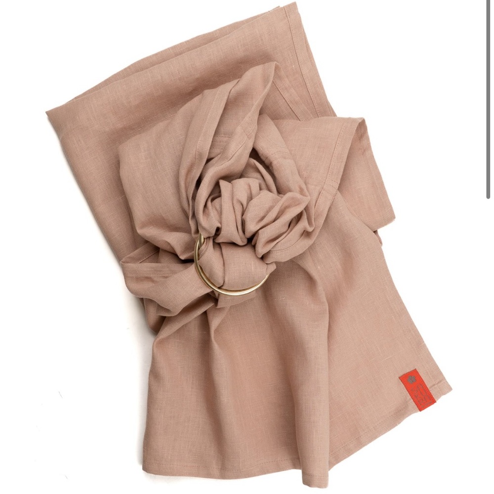 Sakura Bloom linen ring sling, salt color